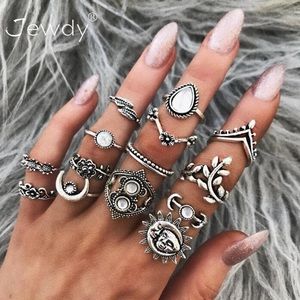 Bohemian Hippy Rings set